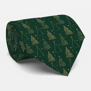 Corbata Árbol de Navidad mínimo de oro verde