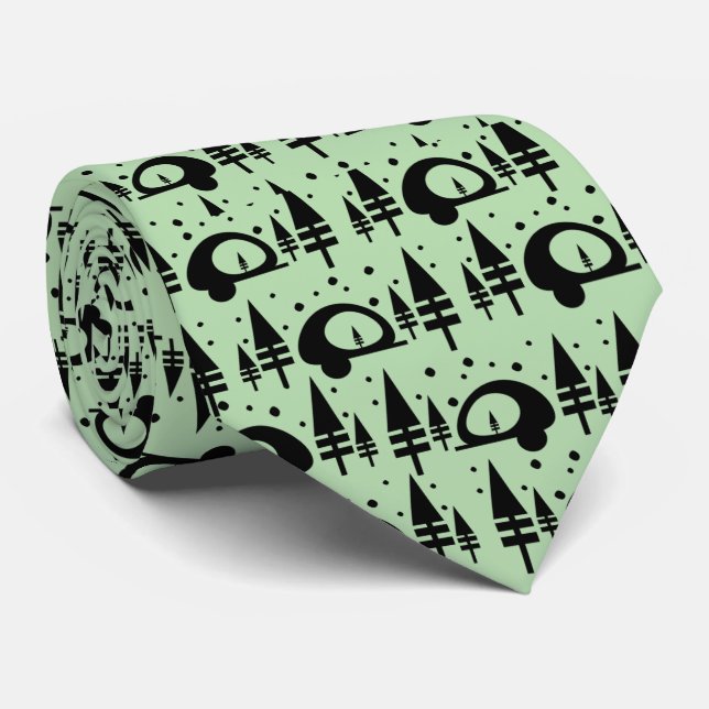 Corbata Árbol de Navidad Patrón de Repetición de Camping (Enrollado)