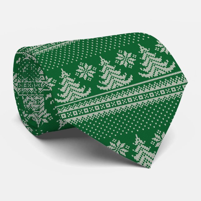 Corbata Árbol de Navidad Verde (Enrollado)