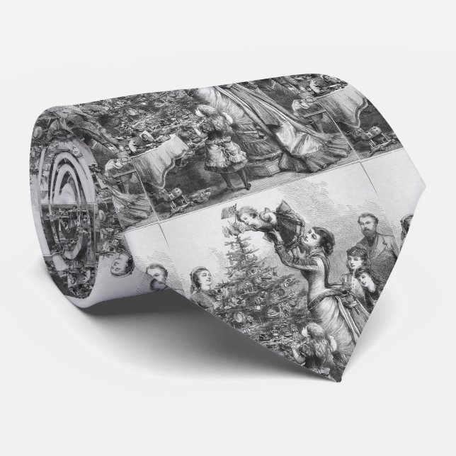 Corbata Árbol de Navidad Victoriano Familia Antigüedad Vac (Enrollado)