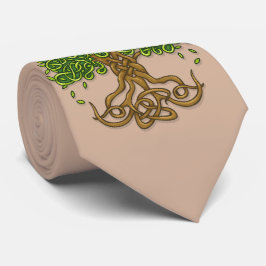 Corbata Árbol del lazo de la vida marrón claro