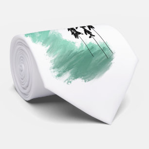 Corbata Árbol verde escandinavo arte simple menta moderna