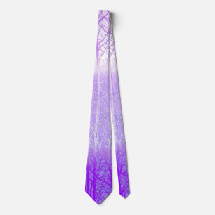 Corbata Árboles brumosos helados en lavanda lila
