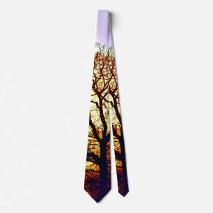 CORBATA ÁRBOLES CON SOL BRUMOSO