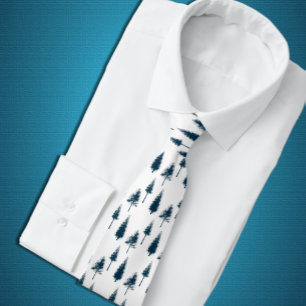 Corbata Árboles de invierno azul de la marina
