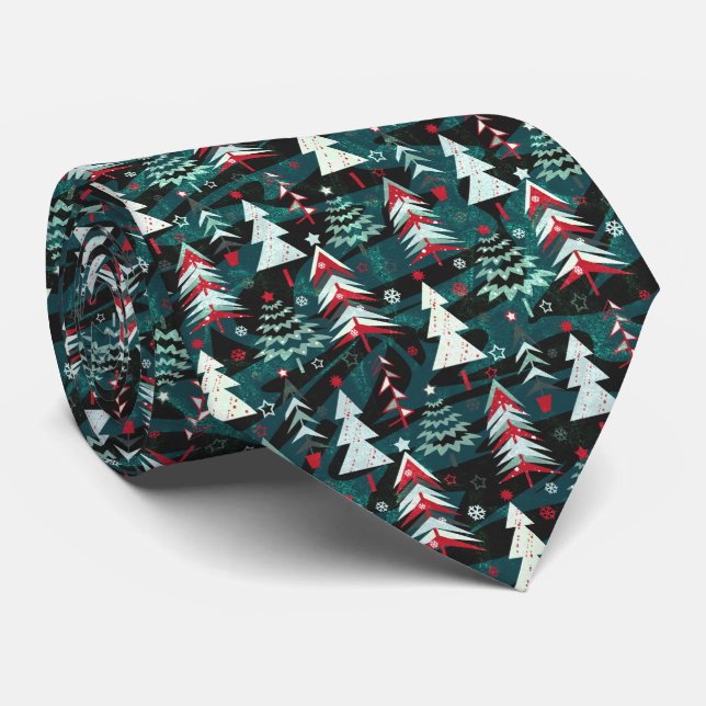 Corbata Árboles de Navidad. (Enrollado)