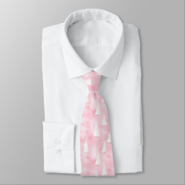 Corbata Árboles de Navidad blancos rosados y corbatas de c