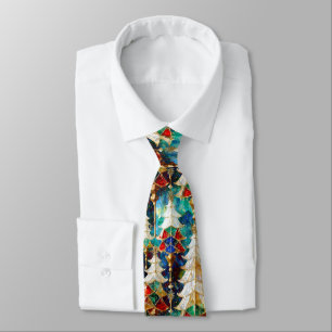 Corbata Árboles de Navidad de Vidrio Teñido Coloridos