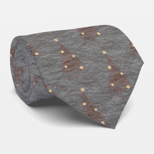 Corbata Árboles de Navidad marrones y verdes elegantes Gri