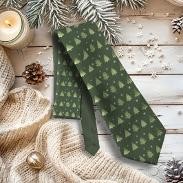 Corbata Árboles de Navidad y copos de nieve patrón ID863 v