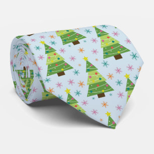 Corbata Árboles de Navidad y Copos de Nieve Patrón Repetid