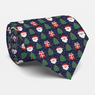 Corbata Árboles de Navidad y regalos de Papá Noel