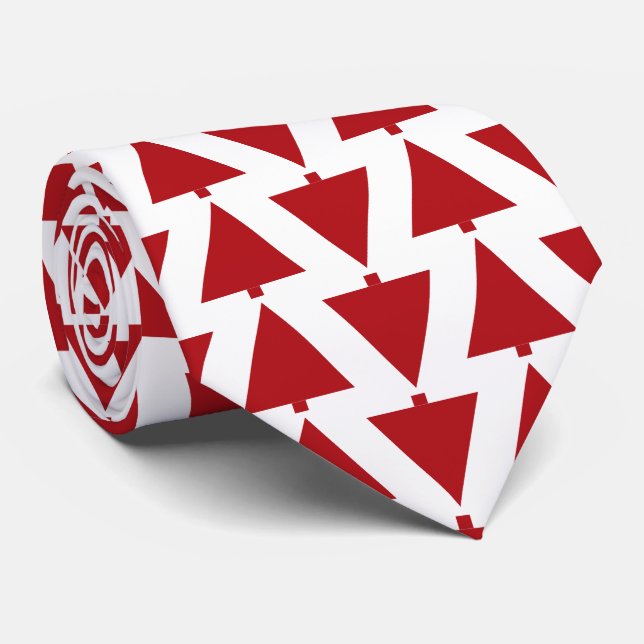Corbata Árboles navideños clásicos lucen atado con rojo -  (Enrollado)
