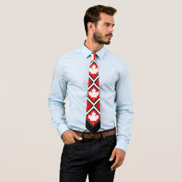 Corbata Arce canadiense sobre blanco negro rojo