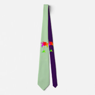 Corbata Arco de Cuello Tropical Púrpura Verde Floral Arcoi