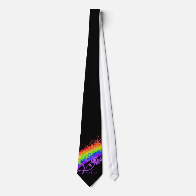 Corbata Arco iris y negro (Anverso)