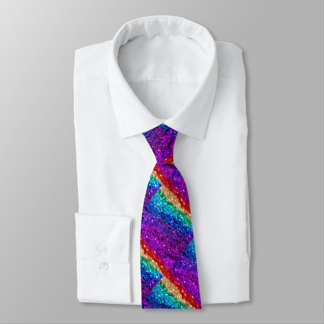 Corbata Arcoíris Brillante (Atado)