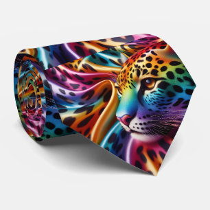 Corbata Arcoíris Faux Seda Caballero de Estampado de Leo