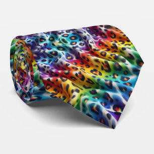 Corbata Arcoíris Faux Seda Caballero de Estampado de Leo