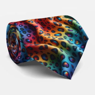 Corbata Arcoíris Faux Seda Caballero de Estampado de Leo