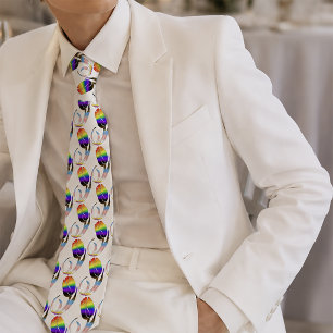 Corbata Arcoíris Vibrante Minimalista Tulipán LGBTQ+
