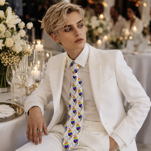 Corbata Arcoíris Vibrante Minimalista Tulipán LGBTQ+