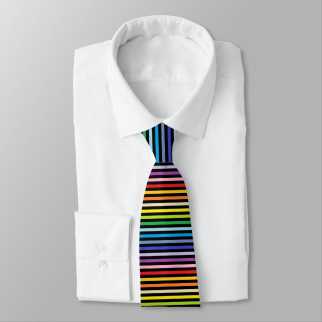 Corbata Arcoiris y franjas negras de espectro más amplio (Atado)