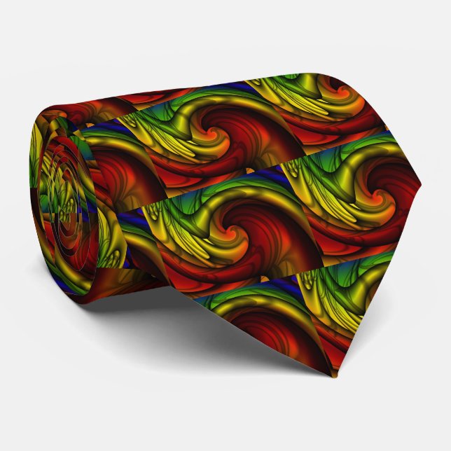 Corbata Arcoiris y miel | Arte fractal arcoiris (Enrollado)