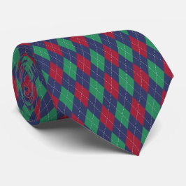 Corbata Argyle Clásico Azul Rojo Verde Navidad