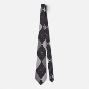 Corbata Argyle Monograma oculto gris inicial