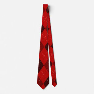 Corbata Argyle Monograma oculto rojo inicial