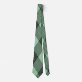 Corbata Argyle Monograma oculto verde inicial