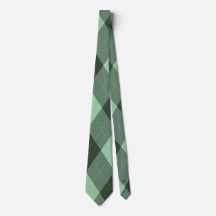 Corbata Argyle Monograma oculto verde inicial