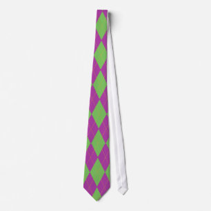 Corbata Argyle púrpura y verde