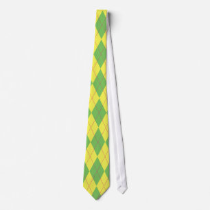 Corbata Argyle verde y amarillo