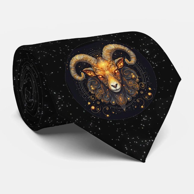 Corbata Aries Astrología Zodiac Neck Tie (Enrollado)