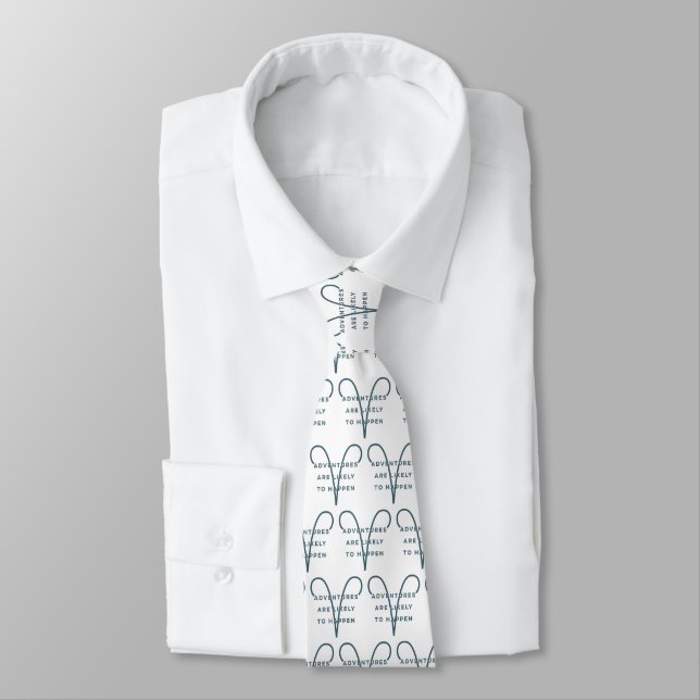 Corbata Aries Zodiac Rótulo Fun Cita Moderno Texto Azul Bl (Atado)