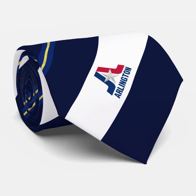 Corbata Arlington (Texas) city flag Neck Tie (Enrollado)