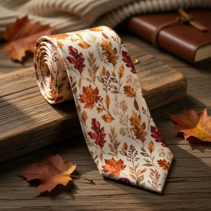 Corbata Armonía de Hojas de Otoño Rústicas