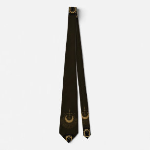Corbata Armonía de los elementos: luna, oro y geometría.