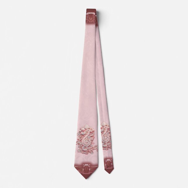 Corbata Armonía en rosa, un majestuoso y estilizado trinqu (Anverso)
