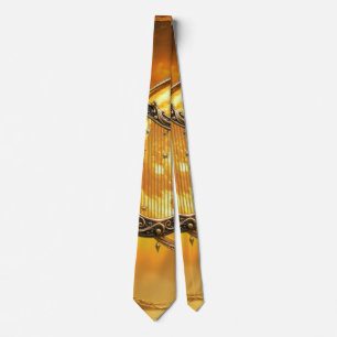 Corbata Arpa Celestial de la Luna Dorada