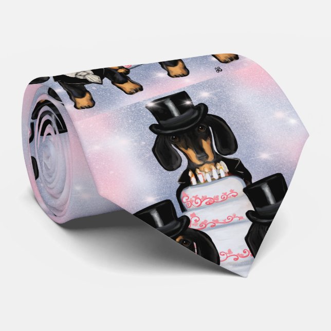 Corbata Arreglo de Doxie Negro y Marrón (Enrollado)