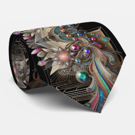 Corbata Art Deco Art Nouveau Rainbow Circuit Board Necktie