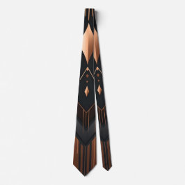 Corbata Art Deco Copper & Silver Geometric Design