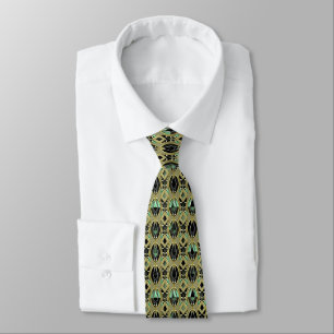 Corbata Art Deco de Esmeralda y Oro