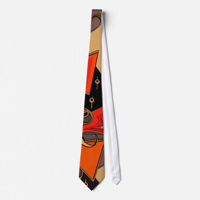 CORBATA ART DÉCO EN NARANJA Y BLAQCK (Anverso)