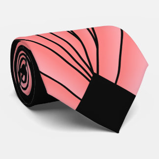 Corbata Art Deco Fan Design Pink Neck Tie