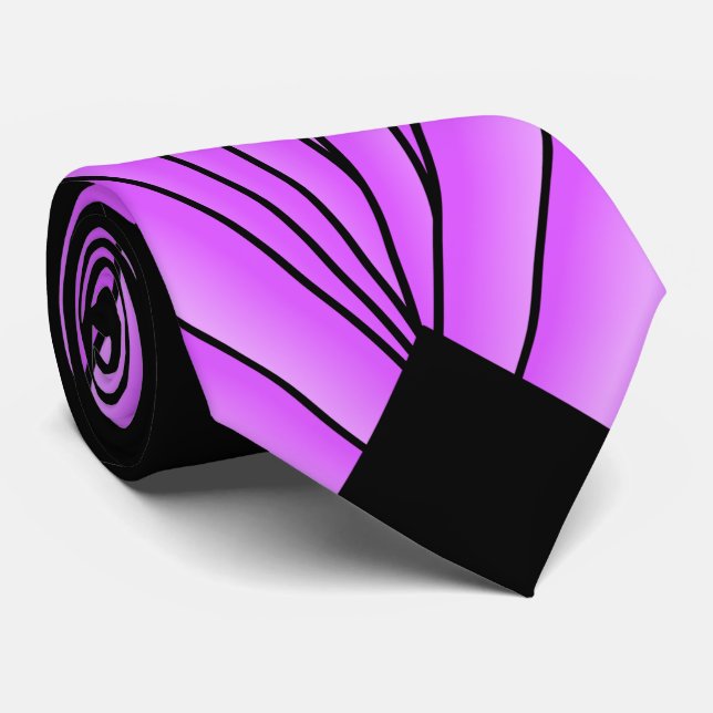 Corbata Art Deco Fan Design Púrpura Cuello (Enrollado)