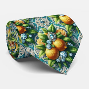 Corbata Art Deco Limón Amalfi Mediterráneo Diamantes